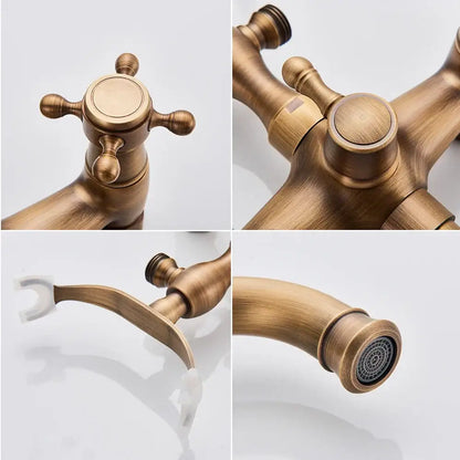 Vintage brass antique tub faucet with handshower bathroom set