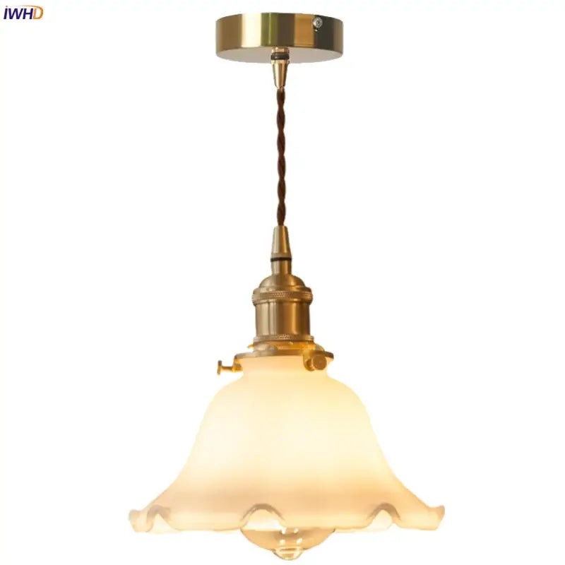 Vintage brass decorbites cream lace glass led pendant dining room