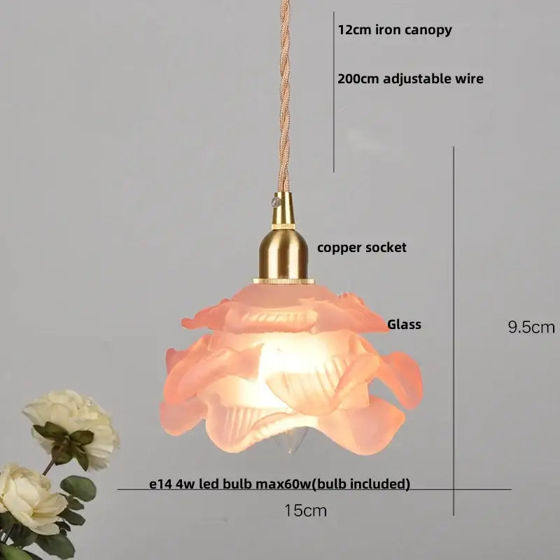 Vintage brass glass led pendant lamp kitchen fluted hanging light
