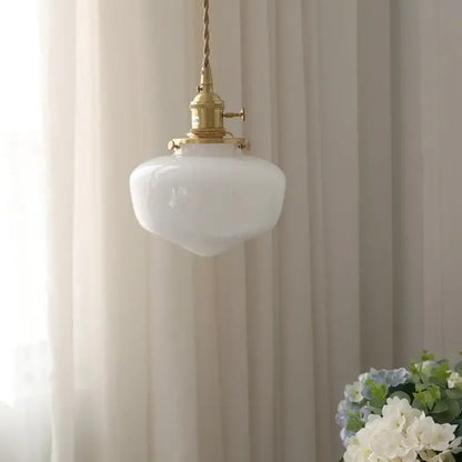 Vintage brass glass led pendant light kitchen hanging lamp