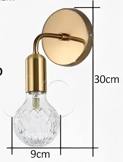 Vintage brass pendant lamp with faceted glass for dining room