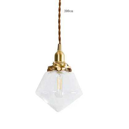 Vintage brass scalloped glass led pendant lamp bedroom lighting