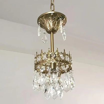 Vintage bronze crystal wall light living room fixture