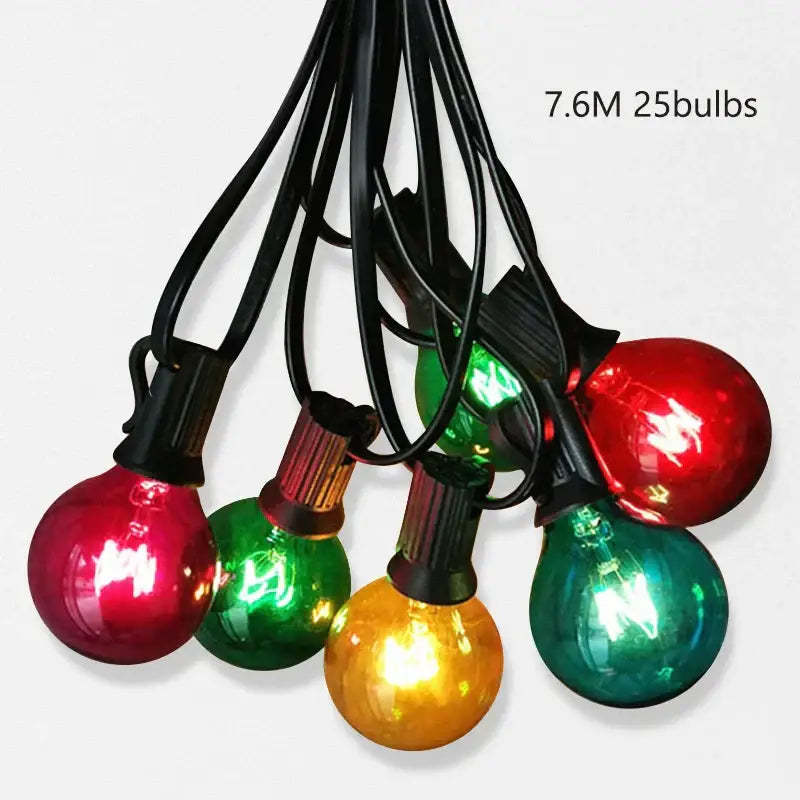 Vintage brown string lights – outdoor patio g40 edison glass lights