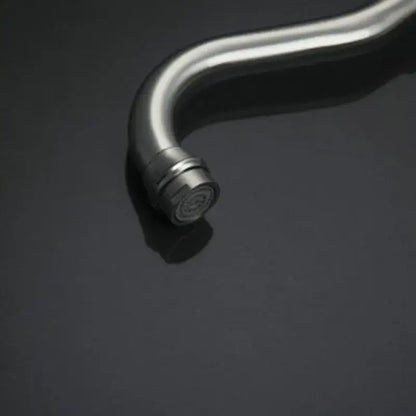 Vintage brushed nickel kitchen faucet with swivel spout