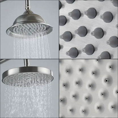 Vintage brushed nickel & white bathroom shower mixer faucet handshower