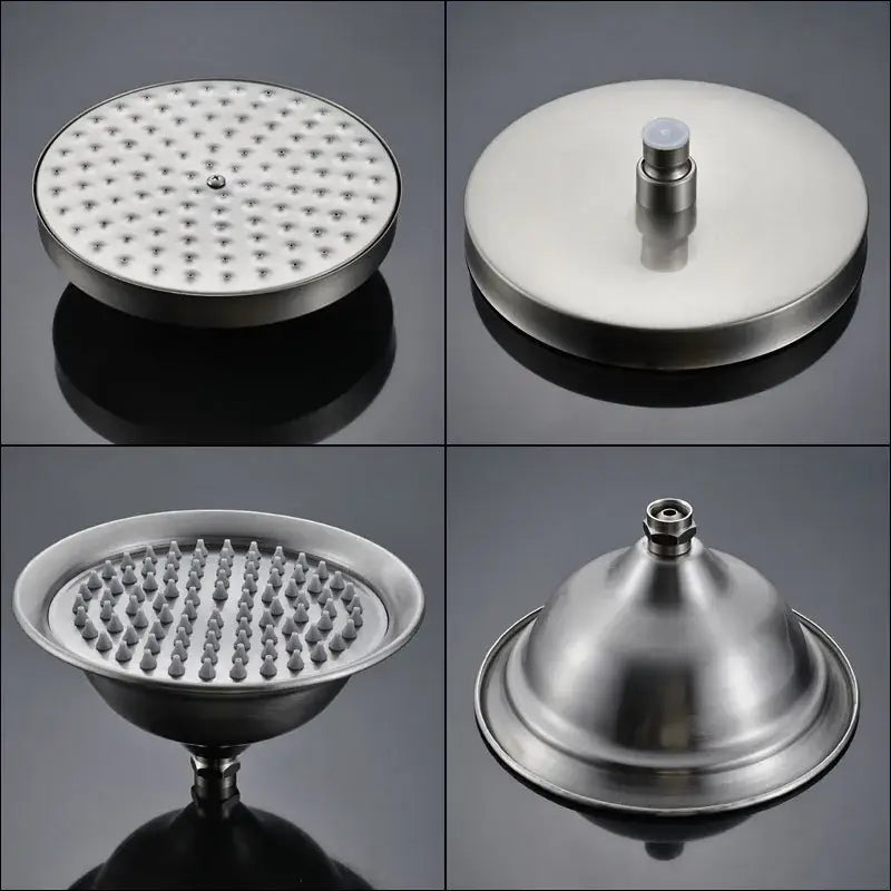 Vintage brushed nickel & white bathroom shower mixer faucet handshower