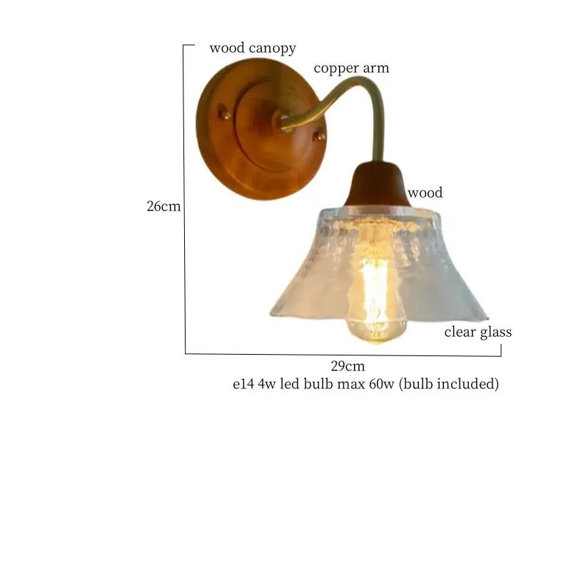Vintage butterfly glass wall light bedroom copper arm pink & blue
