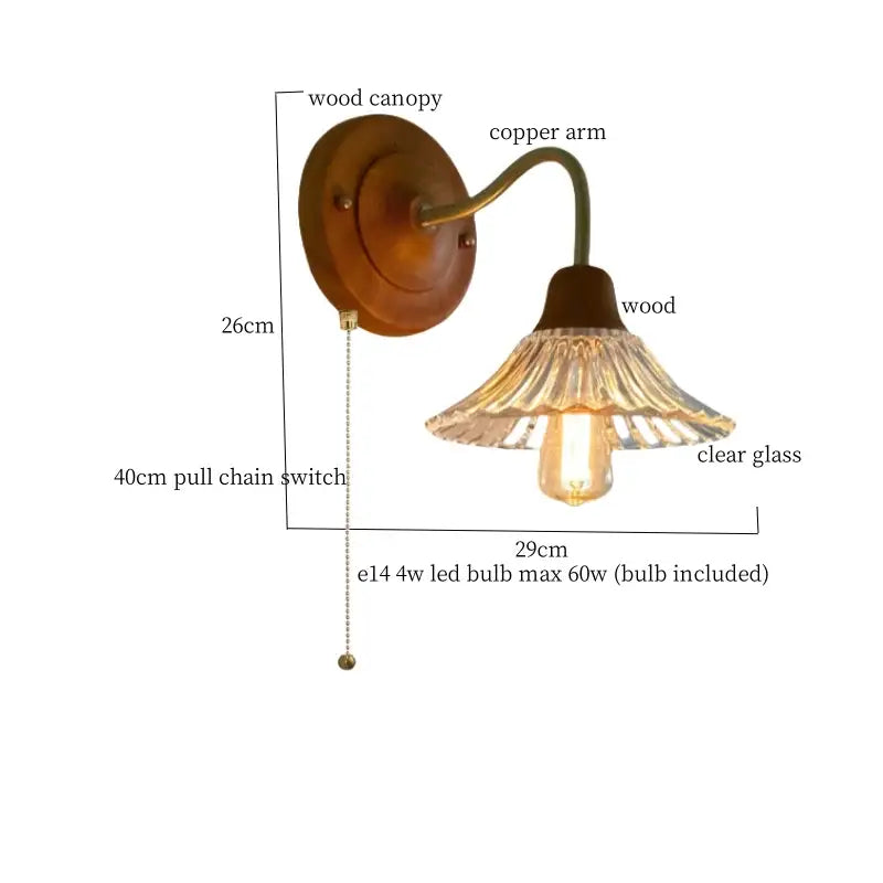 Vintage butterfly glass wall light bedroom copper arm pink & blue