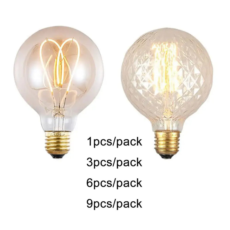 Vintage clear & faceted led globe edison bulb living room light