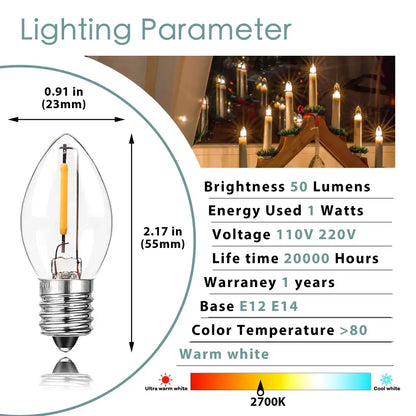 Vintage clear glass dimmable led night light bulbs bedroom warm white
