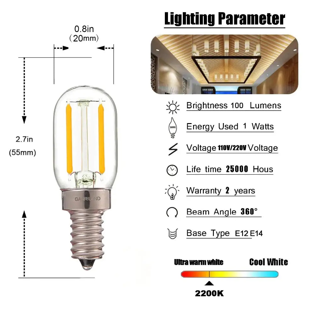 Vintage clear glass led filament night bulb bedroom dimmable light