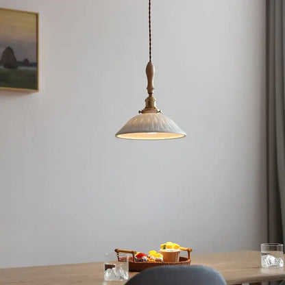 Vintage cream glass and brass adjustable led pendant dining room