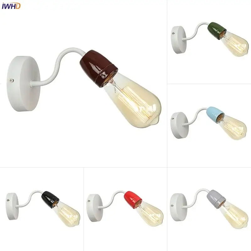 Vintage edison colorful ceramic led wall lamp for bedroom
