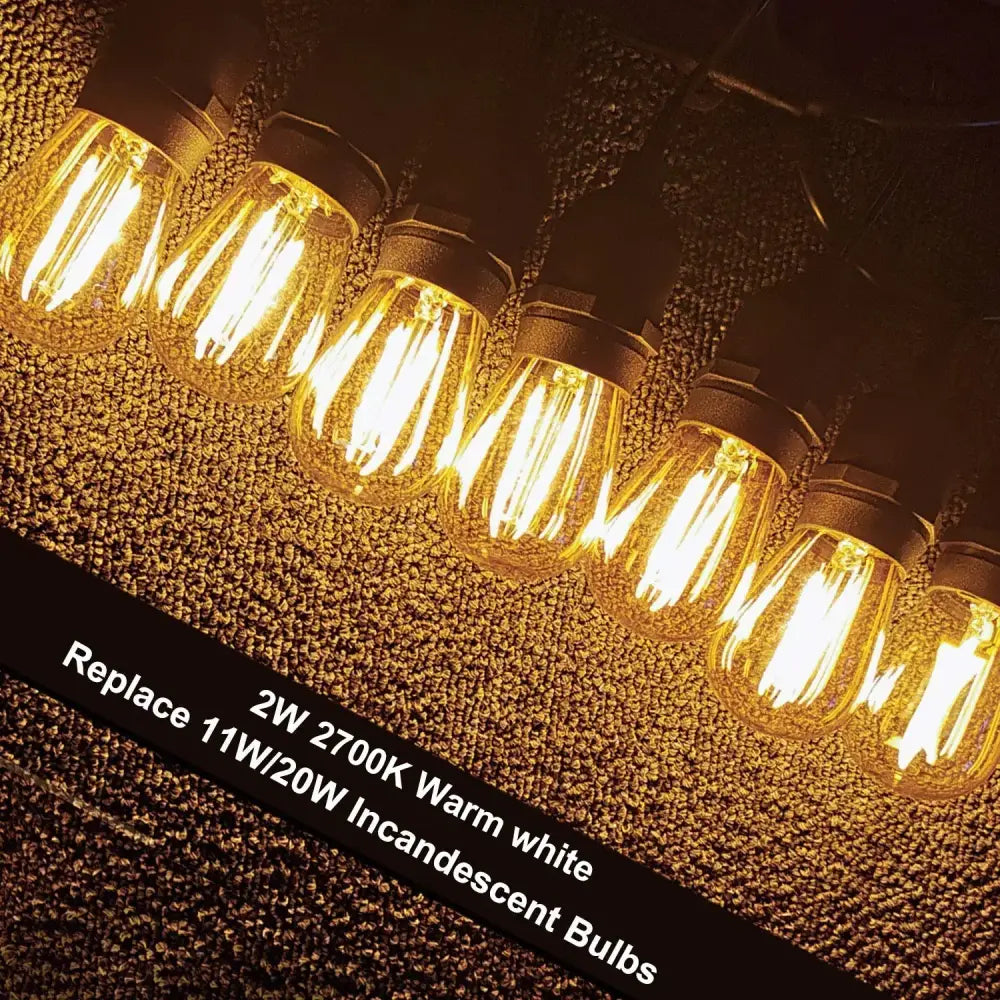 Vintage edison amber plastic bulbs 6-pack patio string light