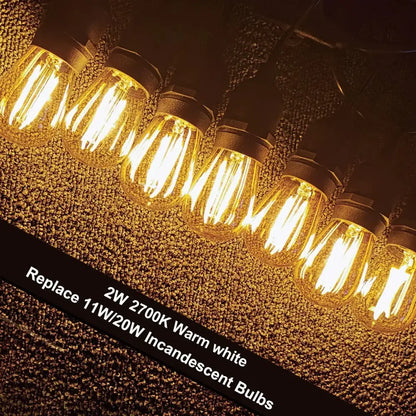 Vintage edison amber plastic bulbs 6-pack patio string light