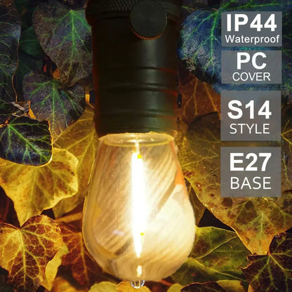 Vintage edison amber plastic bulbs 6-pack patio string light