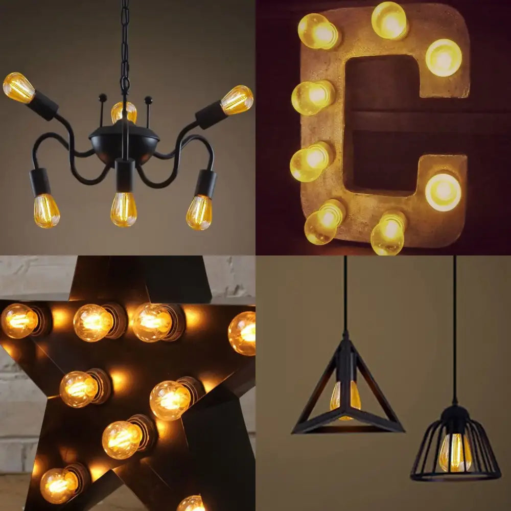 Vintage edison amber plastic bulbs 6-pack patio string light