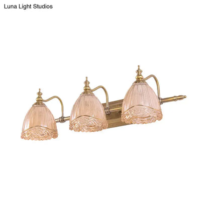 Vintage floral amber glass wall sconce bedroom gold sconce pair