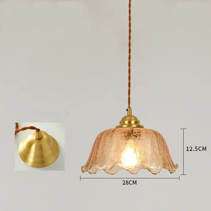Vintage floral cracked glass pendant light living room set