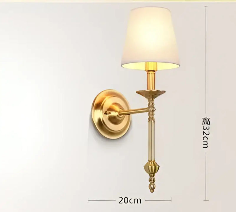 Vintage gold and cream led wall sconce for living room lighting