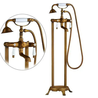 Vintage gold bath mixer tap with handshower bathroom faucet