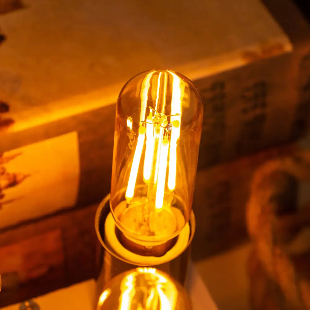 Vintage gold candelabra tubular led bulb set dining room 4w clear glass