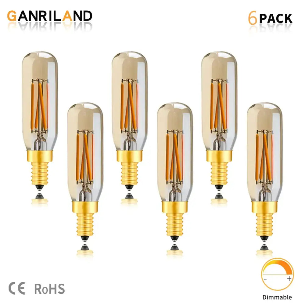 Vintage gold candelabra tubular led bulb set dining room 4w clear glass