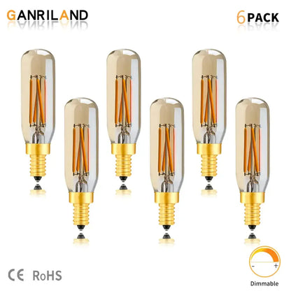 Vintage gold candelabra tubular led bulb set dining room 4w clear glass