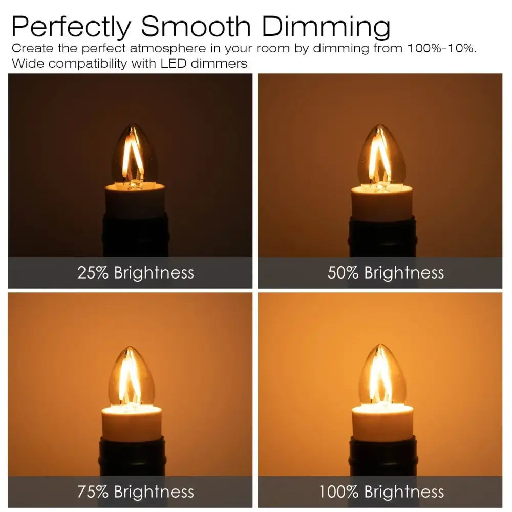 Vintage gold dimmable led filament edison candle light dining room bulb