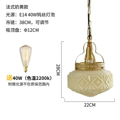 Vintage gold lustre glass pendant light for dining room