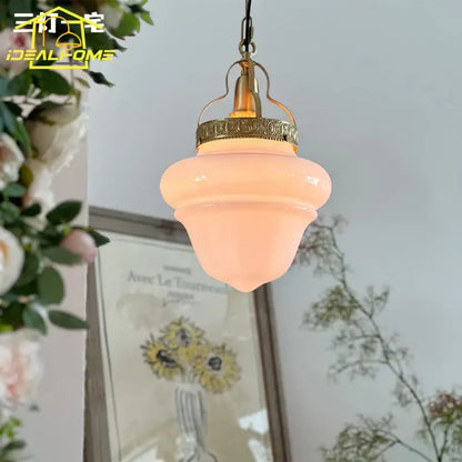 Vintage gold lustre glass pendant light for dining room