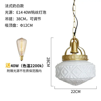 Vintage gold lustre glass pendant light for dining room
