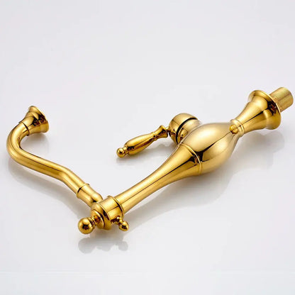 Vintage gold single handle basin faucet bathroom mixer tap