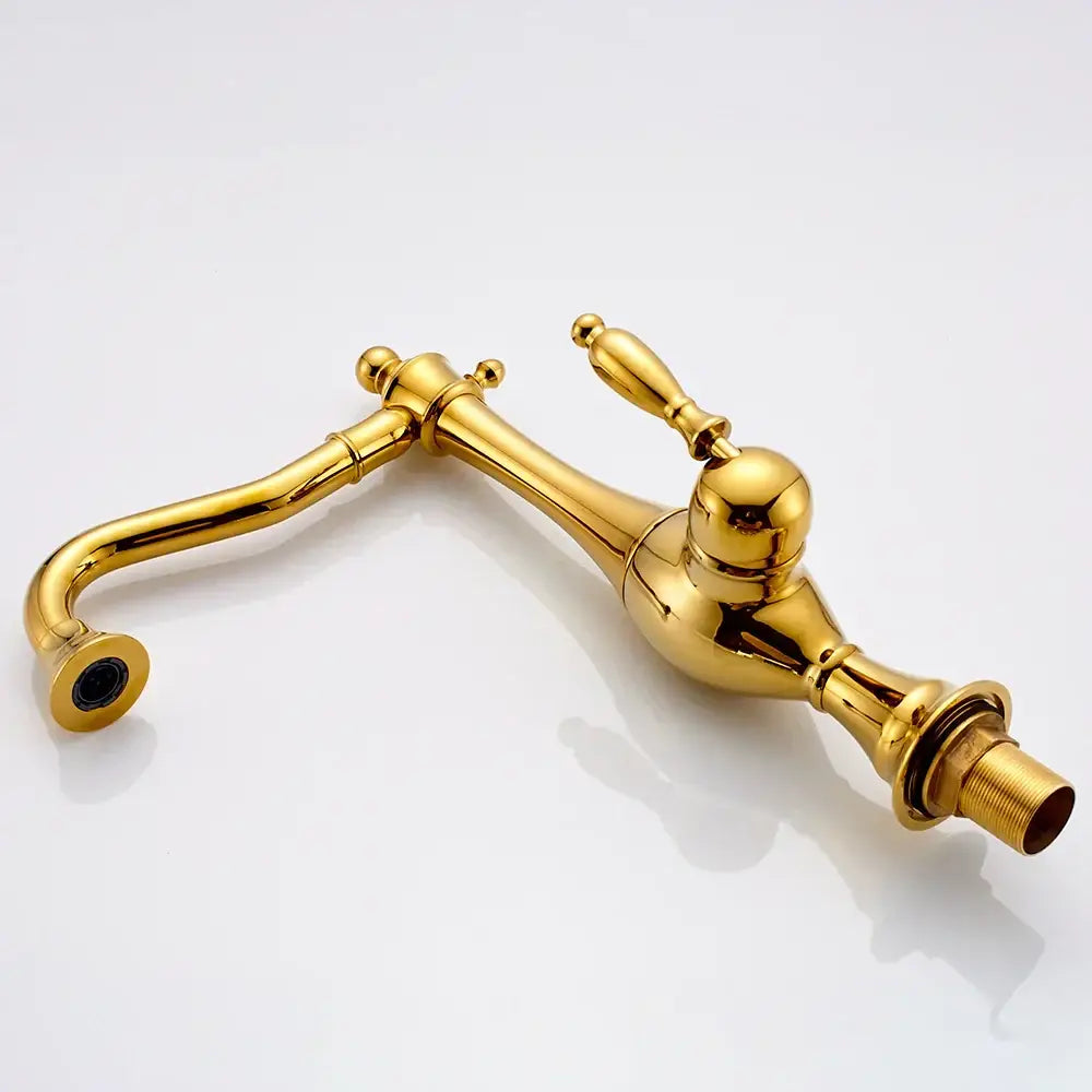 Vintage gold single handle basin faucet bathroom mixer tap