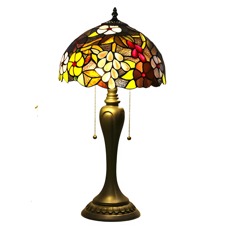 Tiffany-Inspired Lamp with Vintage Grape Glasswork