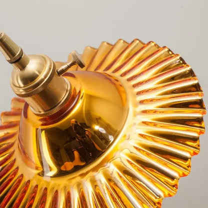Vintage green brass glass led pendant light for kitchen