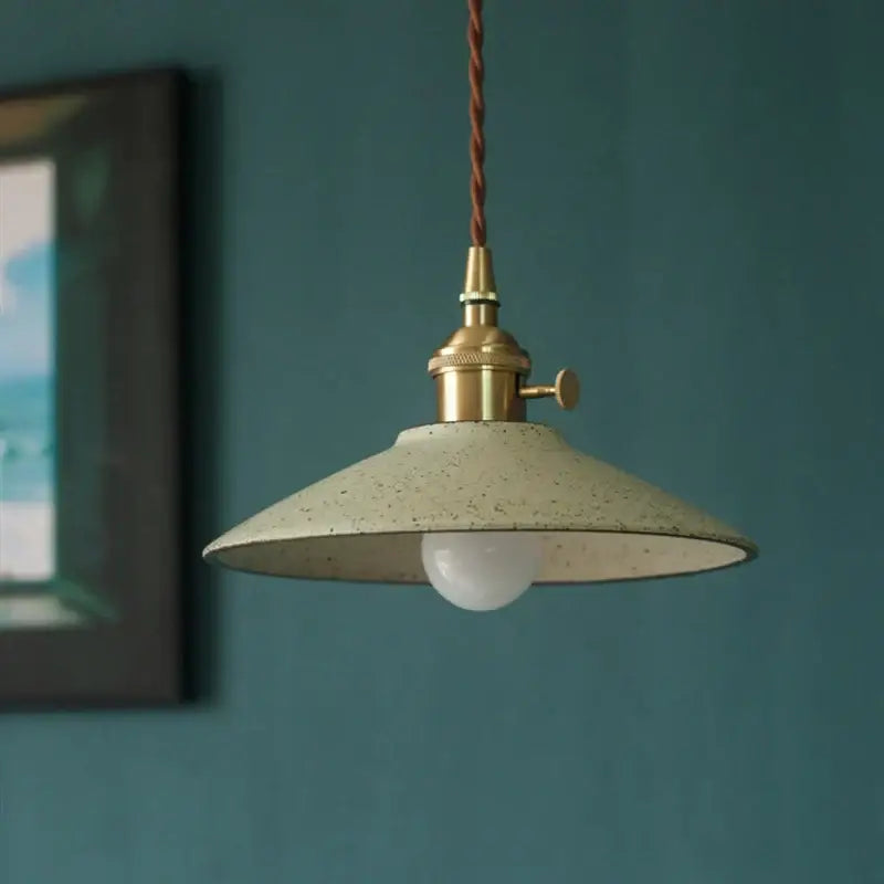 Vintage green ceramic led pendant lamp for dining room