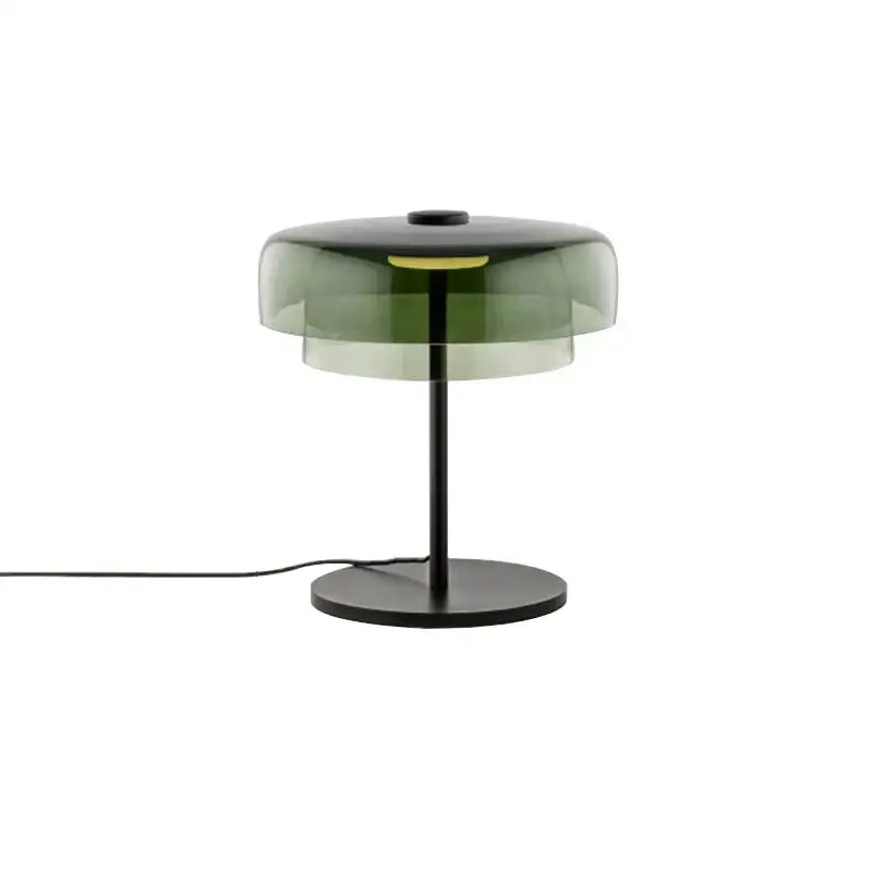 Vintage green glass table lamp for bedroom luxury decor