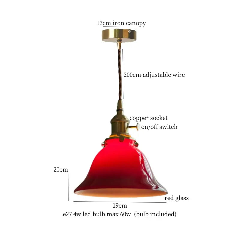 Vintage green lotus led pendant light dining room glass lamp