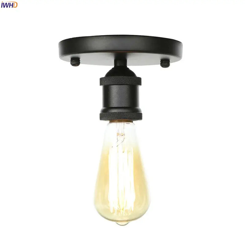 Vintage industrial black metal ceiling lamps for living room decor