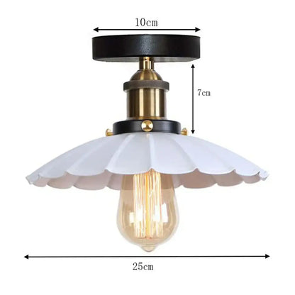 Vintage industrial flush mount light in black & bronze for kitchen