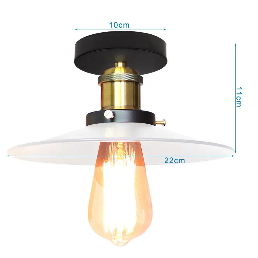 Vintage industrial flush mount light in black & bronze for kitchen