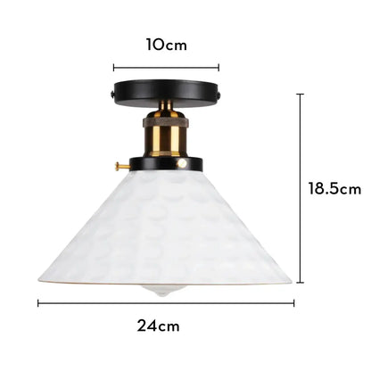 Vintage industrial flush mount light in black & bronze for kitchen