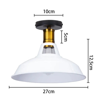 Vintage industrial flush mount light in black & bronze for kitchen
