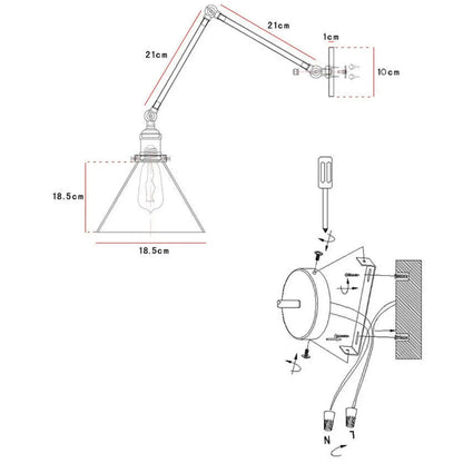 Vintage-Inspired Folding Wall Mounted Light Fixture Design