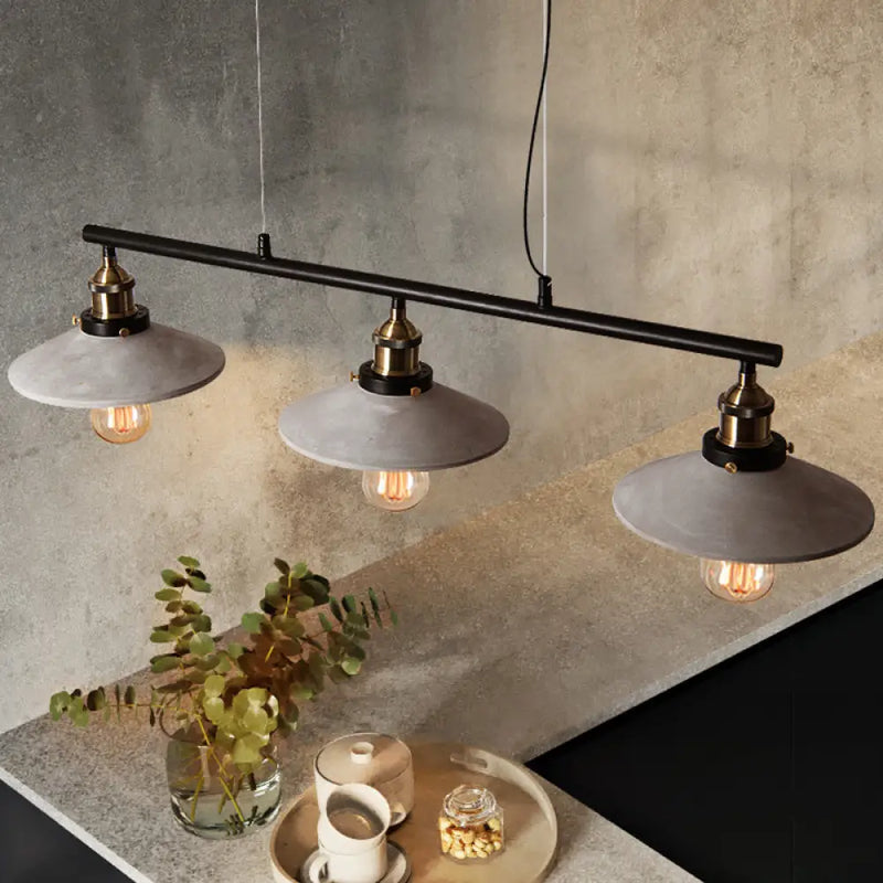 DecorBites™ Vintage Island Hanging Light with Cement Pendant in Grey