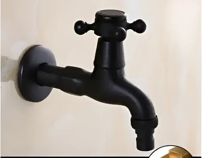 Vintage matte black dual handle washing machine faucet tap laundry room