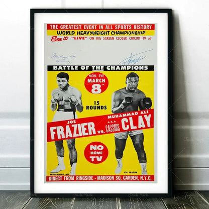 Vintage muhammad ali boxing photo print – living room wall art