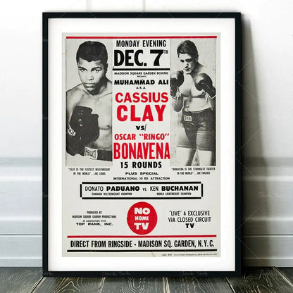 Vintage muhammad ali boxing photo print – living room wall art